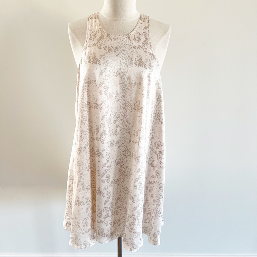 ATM Snake Silk Print Mini Halter Dress Small